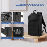 Lixiin Backpack for Men Women Lightweight Business Laptop Backpack for 15.6 Inch Computer Bag Slim Anti - Theft Backpack for Commuting Work Office College Travel with a Small Bag (Black, 15.6")