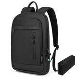 Lixiin Business Backpack for Men Lightweight Commute Laptop Backpack Anti - Theft Water Resistant Backpack for 15.6 Inch Computer for Daily Office Work with Small Bag (Black, 15.6")