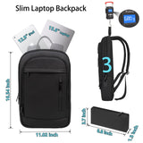 Lixiin Business Backpack for Men Lightweight Commute Laptop Backpack Anti - Theft Water Resistant Backpack for 15.6 Inch Computer for Daily Office Work with Small Bag (Black, 15.6")