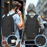 Lixiin Business Backpack for Men Lightweight Commute Laptop Backpack Anti - Theft Water Resistant Backpack for 15.6 Inch Computer for Daily Office Work with Small Bag (Black, 15.6")