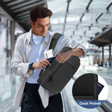 Lixiin Business Backpack for Men Lightweight Commute Laptop Backpack Anti - Theft Water Resistant Backpack for 15.6 Inch Computer for Daily Office Work with Small Bag (Black, 15.6")