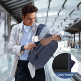Lixiin Business Backpack for Men Lightweight Commute Laptop Backpack Anti - Theft Water Resistant Backpack for 17.3 Inch Computer for Daily Office Work with Small Bag (Blue, 17.3")
