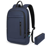 Lixiin Business Backpack for Men Lightweight Commute Laptop Backpack Anti - Theft Water Resistant Backpack for 17.3 Inch Computer for Daily Office Work with Small Bag (Blue, 17.3")