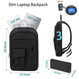 Lixiin Business Backpack for Men Slim Lightweight Laptop Backpack Water Resistant Small Office Backpack for Commute Travel Daily Office Work with Small Bag (Black, 15.6")