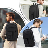 Lixiin Business Backpack for Men Slim Lightweight Laptop Backpack Water Resistant Small Office Backpack for Commute Travel Daily Office Work with Small Bag (Black, 15.6")