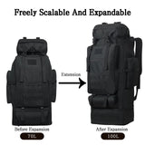 Lizbin 100L Camping Hiking Backpack, Military Tactical Backpack Molle Rucksack, Extra Large Hiking Daypack, Water Resistant Hiking Bag, Outdoor Sports Backpack, Adjustable Sport Bag (Black)