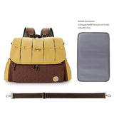 Lmbabter Diaper Bag Backpack Convertible Messenger Bag Travel Backpack Maternity Bags Stylish Baby Bag with Changing Pad for Mom (Brown)
