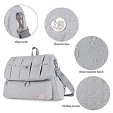 Lmbabter Diaper Bag Backpack Convertible Messenger Bag Travel Backpack Maternity Bags Stylish Baby Bag with Changing Pad for Mom (Gray)