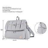 Lmbabter Diaper Bag Backpack Convertible Messenger Bag Travel Backpack Maternity Bags Stylish Baby Bag with Changing Pad for Mom (Gray)