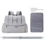Lmbabter Diaper Bag Backpack Convertible Messenger Bag Travel Backpack Maternity Bags Stylish Baby Bag with Changing Pad for Mom (Gray)