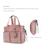 Lmbabter Diaper Bag Tote with Changing Station Upgrade Multi - Function Baby Bag with Adjustable Shoulder Strap (Pink)