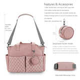 Lmbabter Diaper Bag Tote with Changing Station Upgrade Multi - Function Baby Bag with Adjustable Shoulder Strap (Pink)