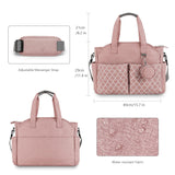 Lmbabter Diaper Bag Tote with Changing Station Upgrade Multi - Function Baby Bag with Adjustable Shoulder Strap (Pink)