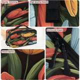 LMHRMWGB Colorful Lily Blooms Travel Makeup Bag, 180° Wide Open Toiletry Bag with Brush Holder, Waterproof Polyester Travel Cosmetic Organizer with Dual Side Pockets for Women