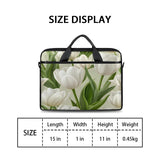 LMHRMWGB White Lily Blooms Laptop Bag for 13 14 15 Inch Laptop, Messenger Shoulder Bag with Handle, Business Computer Bag with Pockets for Work, College, Travel