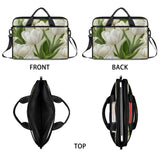 LMHRMWGB White Lily Blooms Laptop Bag for 13 14 15 Inch Laptop, Messenger Shoulder Bag with Handle, Business Computer Bag with Pockets for Work, College, Travel