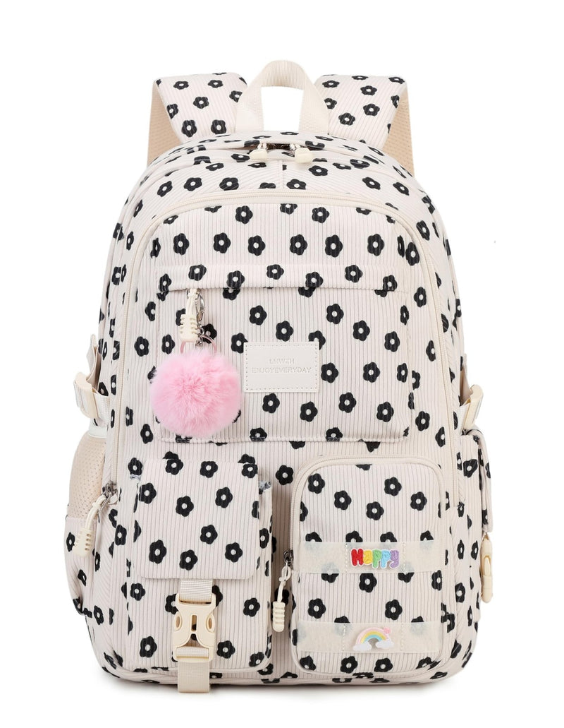 Lmwzh school backpack Big Student Laptop Suitable for Women aged Middle High School Teen Girls Bookbag (2plum bossom)