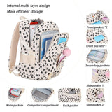Lmwzh school backpack Big Student Laptop Suitable for Women aged Middle High School Teen Girls Bookbag (2plum bossom)