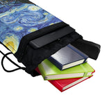 LOGOVISION, Van Gogh Starry Night Drawstring Backpack Sports Bag Sackpack 17" x 13", Perfect for Gym, Yoga or Practice