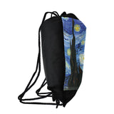 LOGOVISION, Van Gogh Starry Night Drawstring Backpack Sports Bag Sackpack 17" x 13", Perfect for Gym, Yoga or Practice