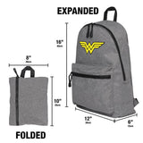 LOGOVISION Wonder Woman Classic Logo Lightweight Backpack for Work School Daily Use Packable for Travel