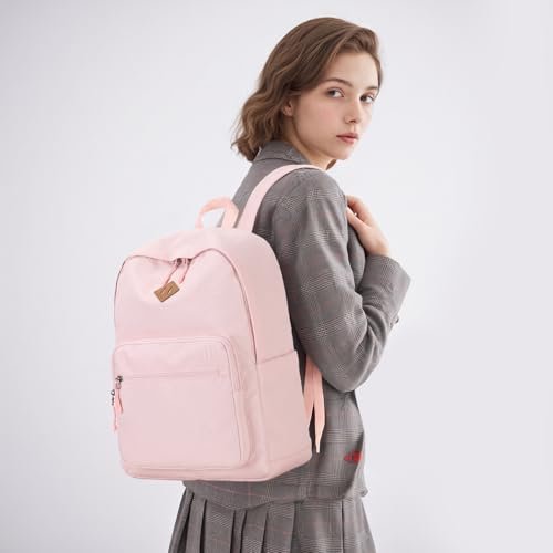 Lohol Classic Backpack for School Travel College, Durable Water Resistant Bookbag (Pink)