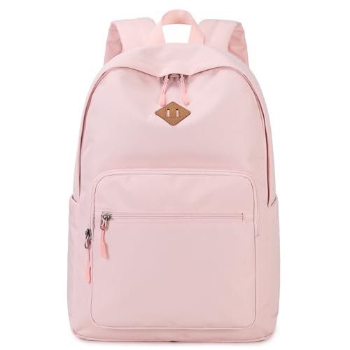 Lohol Classic Backpack for School Travel College, Durable Water Resistant Bookbag (Pink) | Backpacks4Less