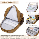 Lohol Water Resistant Backpack with Multifunctional Pockets for Teens, Durable Bookbag fits 15.6 inch Laptop for School Travel College, 25L (Grey)