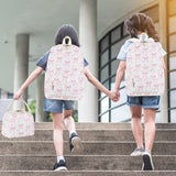 LOIDOU Girls School Backpack Set 3 - in - 1, Water - Resistant Bookbag with Lunch Bag & Pencil Case, Lightweight Kids Backpack for Elementary & Middle School, Cute Pink Bow Design Gifts for Teen Girls