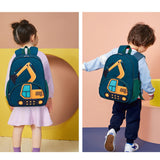 LOIDOU Toddler Backpack Boy for 4 - 8, Preschool Kindergarten Kids Backpack for School, 15 Inch Toddler Daycare Travel Backpacks with Chest Strap, Excavator Construction Truck Backpacks for Kids