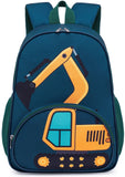 LOIDOU Toddler Backpack Boy for 4 - 8, Preschool Kindergarten Kids Backpack for School, 15 Inch Toddler Daycare Travel Backpacks with Chest Strap, Excavator Construction Truck Backpacks for Kids