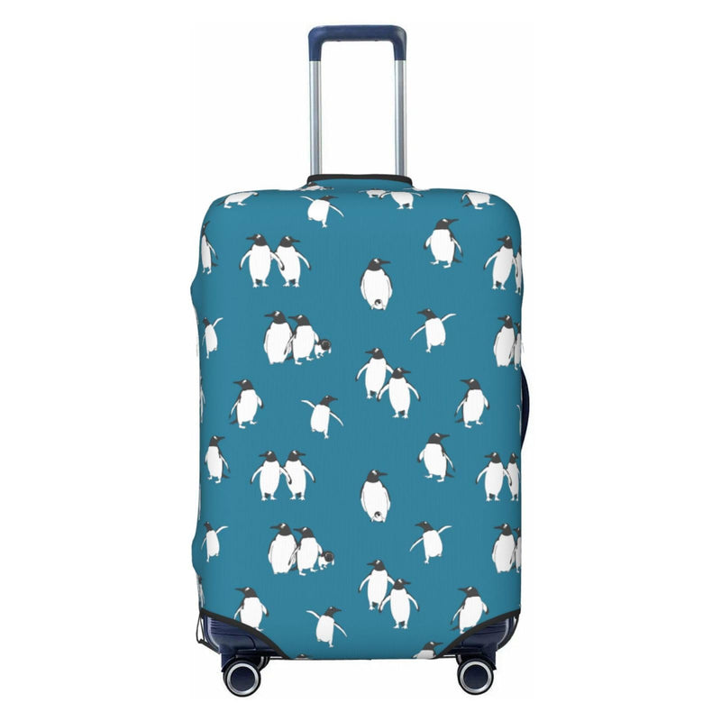 Loklneyk Penguin Atlantic Luggage Cover, Premium Washable Suitcase Protector With Secure Zipper & Buckle Closure, Fits 18 - 32 Inch Travel Luggagemedium