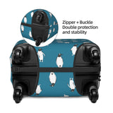 Loklneyk Penguin Atlantic Luggage Cover, Premium Washable Suitcase Protector With Secure Zipper & Buckle Closure, Fits 18 - 32 Inch Travel Luggagemedium