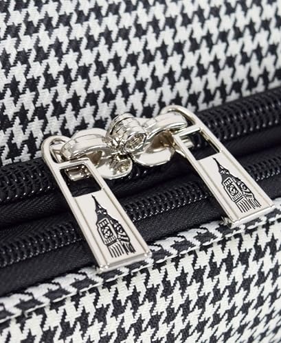 London Fog Cambridge 16" Classic Satchel, Black White Houndstooth