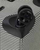 London Fog Cambridge 25" Expandable Softside Spinner, Black White Houndstooth