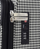 London Fog Cambridge 25" Expandable Softside Spinner, Black White Houndstooth