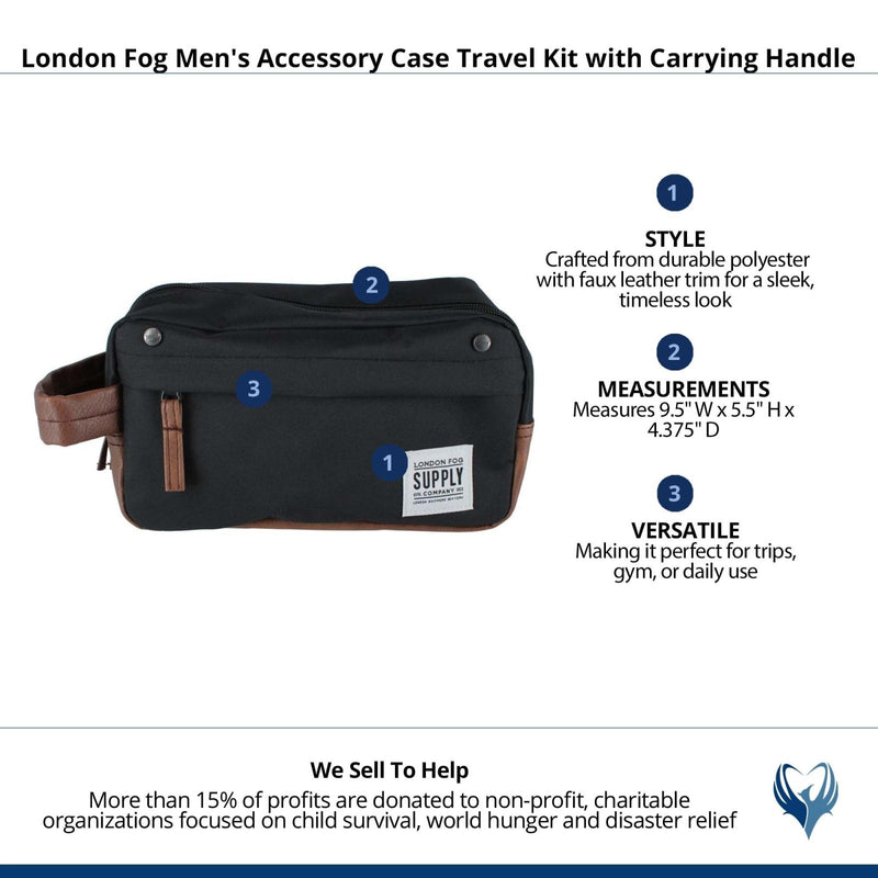 London Fog Men's Travel Accessory Case with Handle