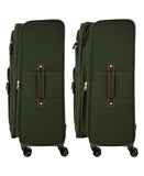 London Fog Nottingham 25 Inch Expandable Spinner Softside Suitcase, Olive Chestnut