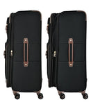 London Fog Nottingham 29 Inch Expandable Spinner Softside Suitcase, Black Chestnut