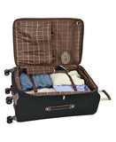 London Fog Nottingham 29 Inch Expandable Spinner Softside Suitcase, Black Chestnut