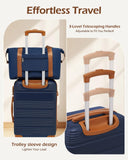 LONG VACATION 3 Piece Carry On Luggage 20 Inch Carryon Suitcase with Spinner Wheels, ABS+PC Hardshell Suitcase set with TSA Lock & YKK Zipper