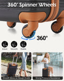 LONG VACATION 3 Piece Carry On Luggage Set 20 Inch Carry on Suitcase with Spinner Wheels, ABS+PC Hardshell Suitcase set with TSA Lock & YKK Zipper