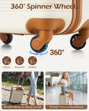 LONG VACATION 6 Piece ABS+PC Hardshell Luggage Set with Spinner Wheels, Lightweight suitcase set with TSA Lock & YKK Zipper