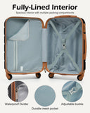 LONG VACATION 6 Piece ABS+PC Hardshell Luggage Set with Spinner Wheels, Lightweight suitcase set with TSA Lock & YKK Zipper