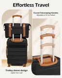 LONG VACATION 6 Piece ABS+PC Hardshell Luggage Set with Spinner Wheels, Lightweight suitcase set with TSA Lock & YKK Zipper