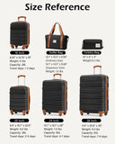 LONG VACATION 6 Piece ABS+PC Hardshell Luggage Set with Spinner Wheels, Lightweight suitcase set with TSA Lock & YKK Zipper