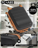 LONG VACATION 6 Piece ABS+PC Hardshell Luggage Set with Spinner Wheels, Lightweight suitcase set with TSA Lock & YKK Zipper