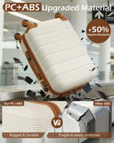 LONG VACATION 6 Piece ABS+PC Hardshell Luggage Set with Spinner Wheels, Lightweight suitcase set with TSA Lock & YKK Zipper