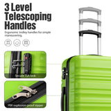 LONG VACATION 6 Piece Luggage Set Carry on Suitcase with ABS+PC hardshell, Spinner Wheels & YKK Zipper TSA Lock (APPLE GREEN, 6 piece set)