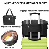 LONG VACATION 6 Piece Luggage Set Carry on Suitcase with ABS+PC hardshell, Spinner Wheels & YKK Zipper TSA Lock (APPLE GREEN, 6 piece set)